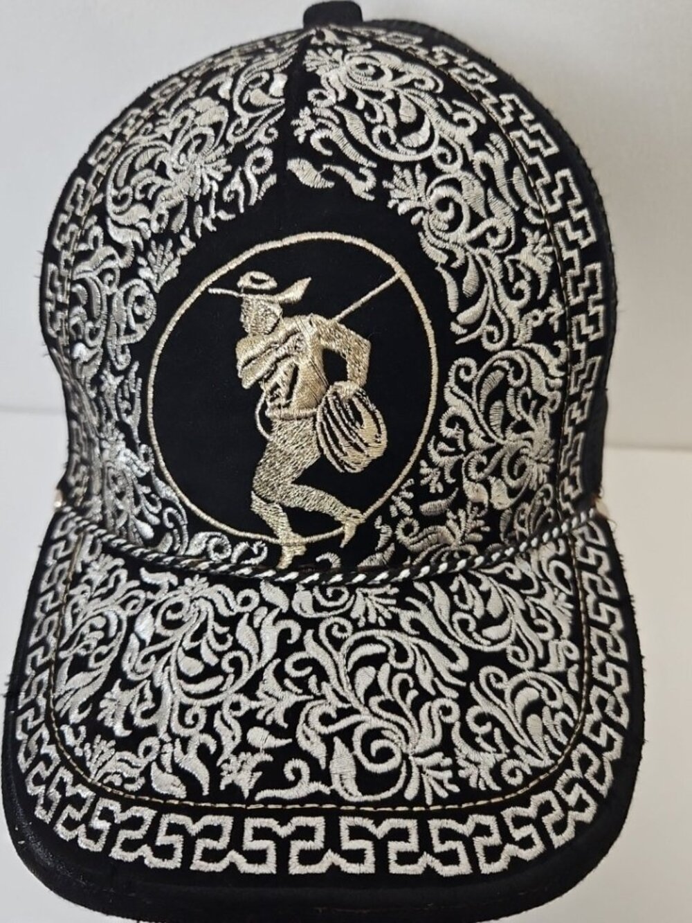 Gorra Cowboy Western Trucker Cap Hat Rodeo Embroidered Lasso Black Mesh Snapback